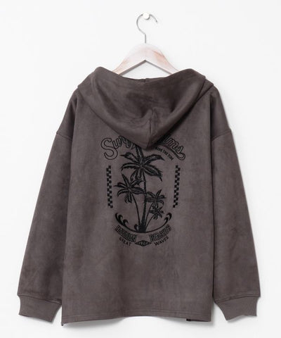 SURF＆Palms Soft Faux Suede Hoodie