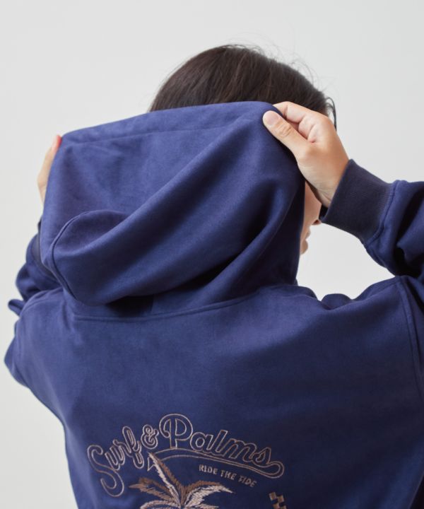 SURF＆Palms Soft Faux Suede Hoodie