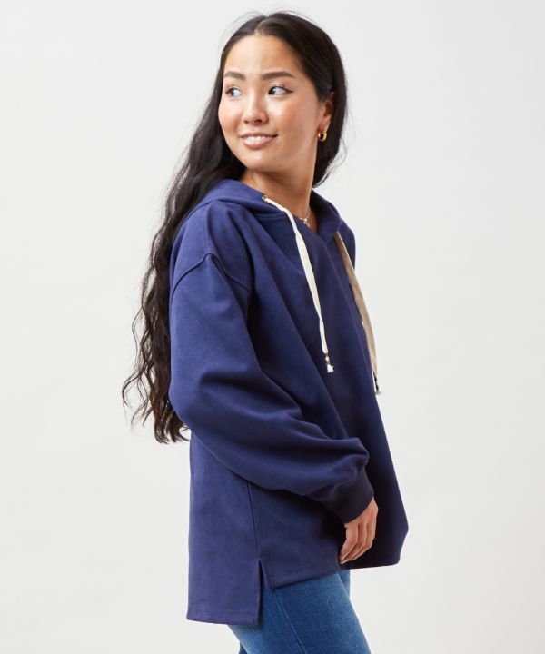 SURF＆Palms Soft Faux Suede Hoodie