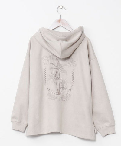 SURF＆Palms Soft Faux Suede Hoodie