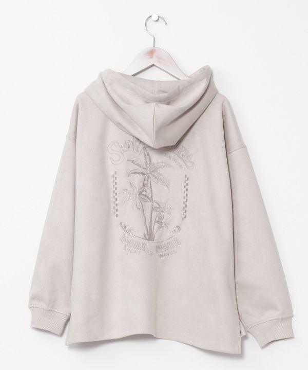 SURF＆Palms Soft Faux Suede Hoodie