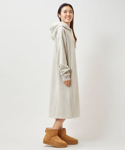 SURF＆Palms Soft Faux Suede Hoodie Dress