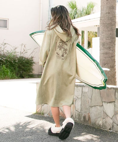 SURF＆Palms Soft Faux Suede Hoodie Dress