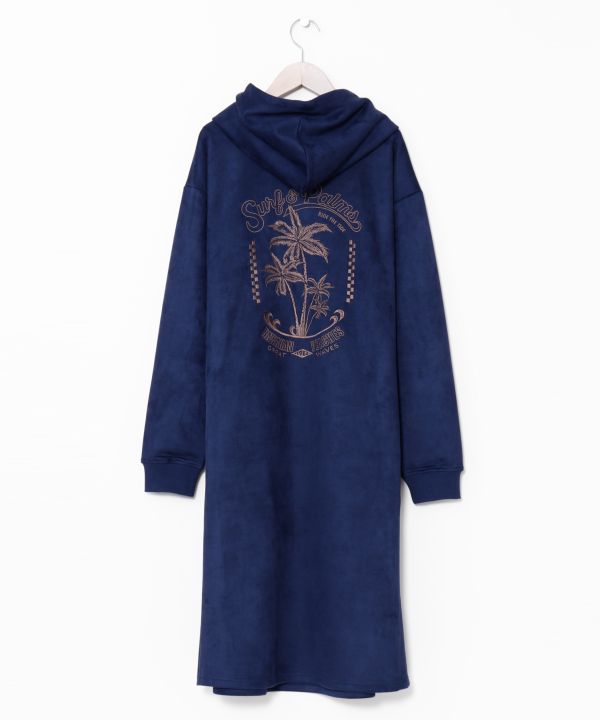 SURF＆Palms Soft Faux Suede Hoodie Dress