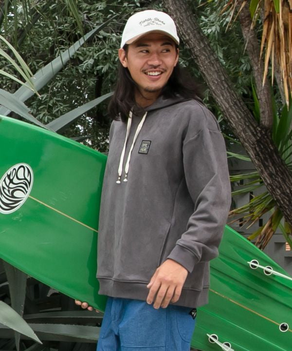 SURF＆Palms Men's Soft Faux Suede Hoodie