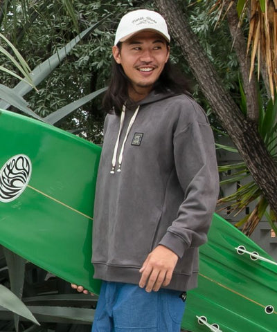 SURF＆Palms Men's Soft Faux Suede Hoodie