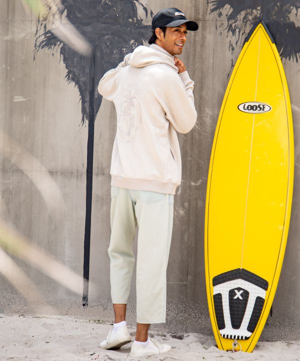 SURF＆Palms Men's Soft Faux Suede Hoodie