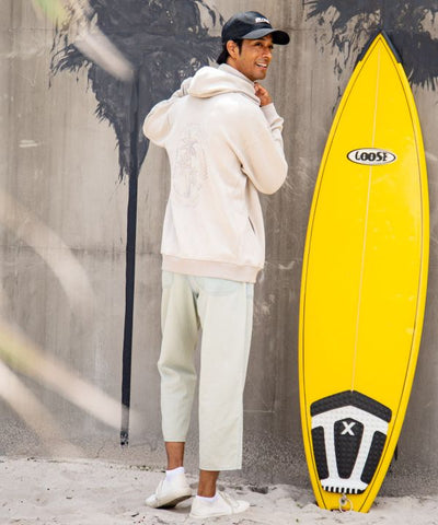 SURF＆Palms Men's Soft Faux Suede Hoodie