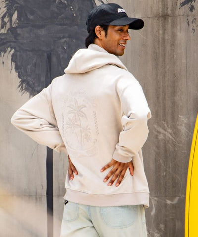 SURF＆Palms Men's Soft Faux Suede Hoodie