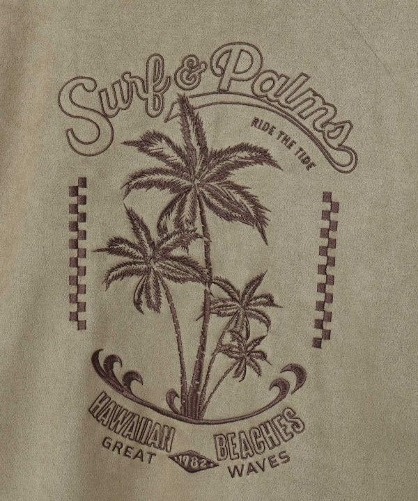 SURF＆Palms Men's Soft Faux Suede Zip Up Hoodie