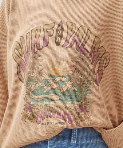 SURF＆Palms Waffle Sunset Beach T-Shirt
