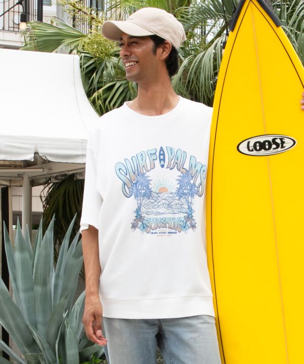 Kaos Pantai Waffle SURF & Palms Sunset