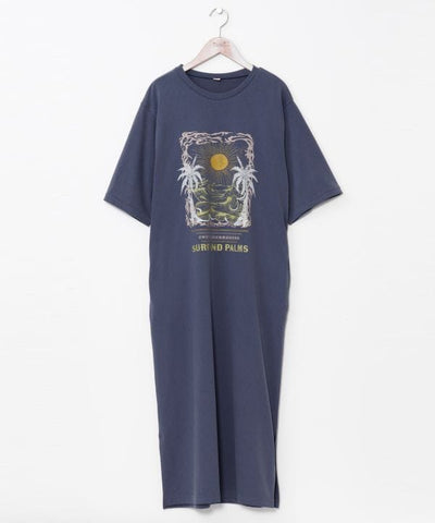 SURF＆Palms Hawaiian Sun Graphic Dress