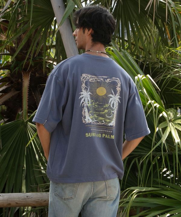 SURF＆Palms Hawaiian Sun Graphic Men's T-Shirt