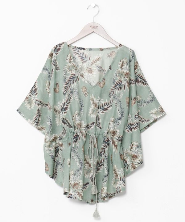 UV Protection Botanical Butterfly Top