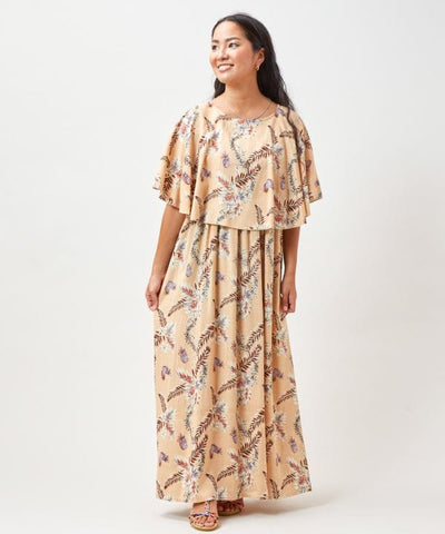 Botanical Pineapple Cape Dress