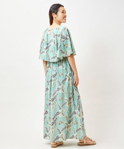 Botanical Pineapple Cape Dress