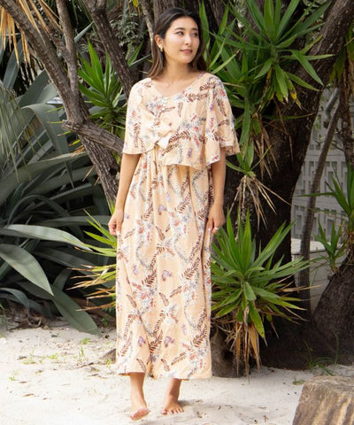 Botanical Pineapple Cape Dress