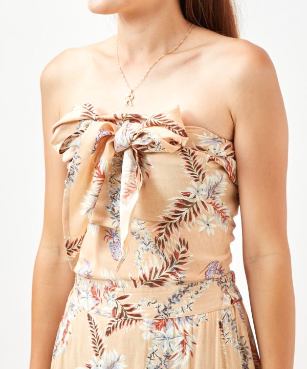 Versatile Pineapple Print Sash Skirt