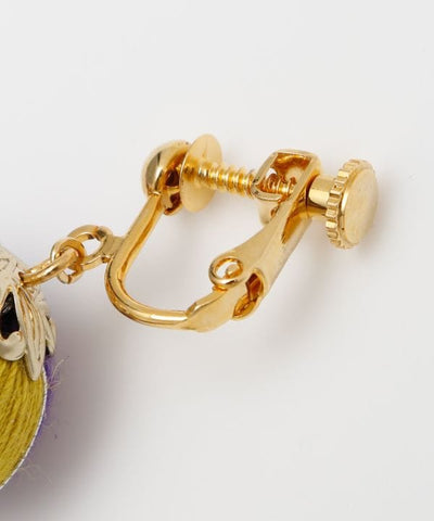 Temari Tassel Clip Earrings