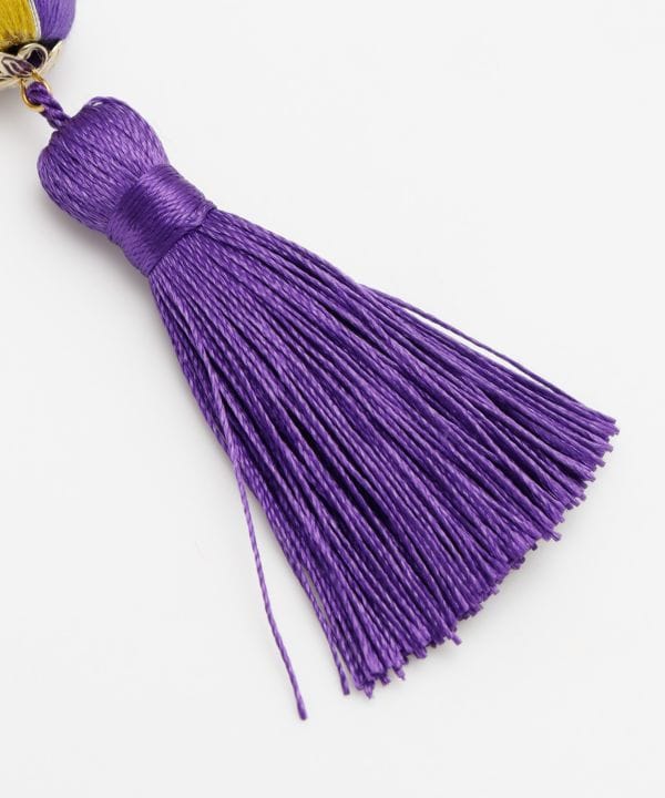 Temari Tassel Clip Earrings