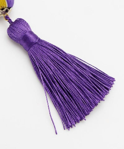 Temari Tassel Clip Earrings