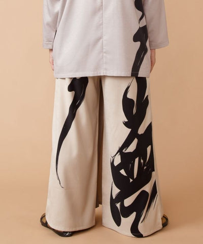 FUKUJIKAKU - Japanese Calligraphy Modern Hakama Pants by Kaya - Ametsuchi