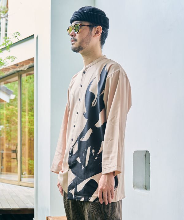 FUKUJIKAKU - Artistic Kanji Print Shirt