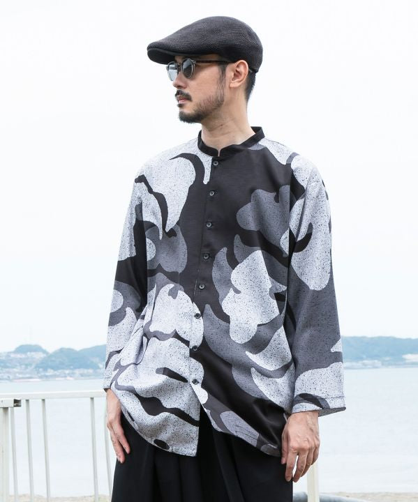 FUKUJIKAKU - Artistic Kanji Print Shirt by Kaya - Ametsuchi