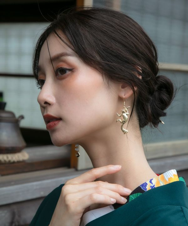 Japanese Mythical Creature Earrings by Kaya - Ametsuchi