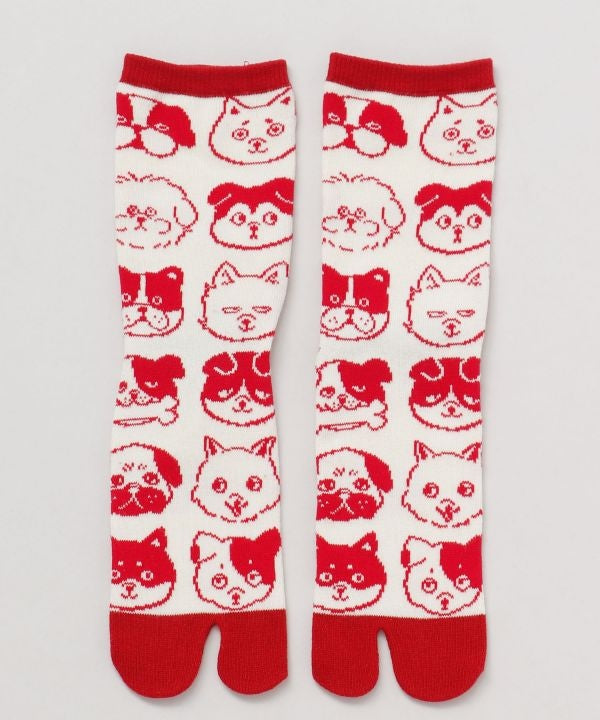 Tabi Socks - Dog Faces 23-25cm