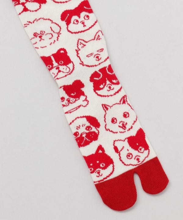 Tabi Socks - Dog Faces 23-25cm