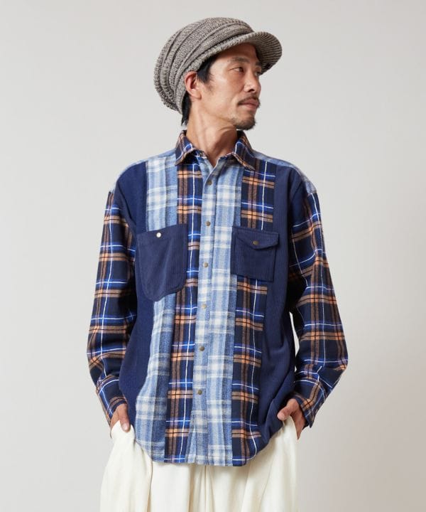 Men's Patchwork Corduroy Shirt