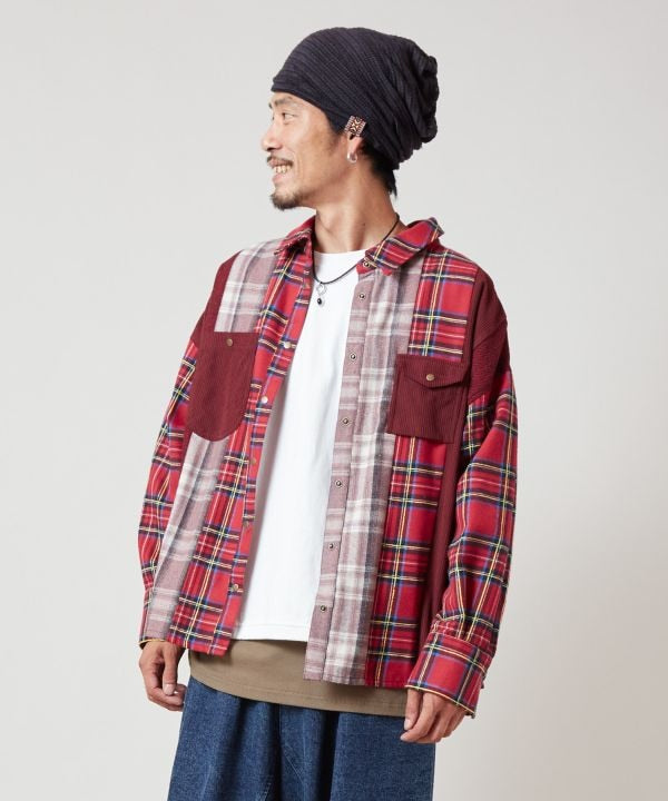Men's Patchwork Corduroy Shirt