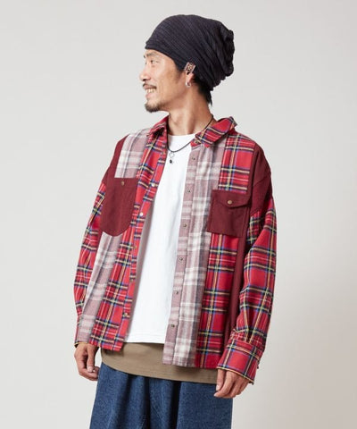 Men's Patchwork Corduroy Shirt