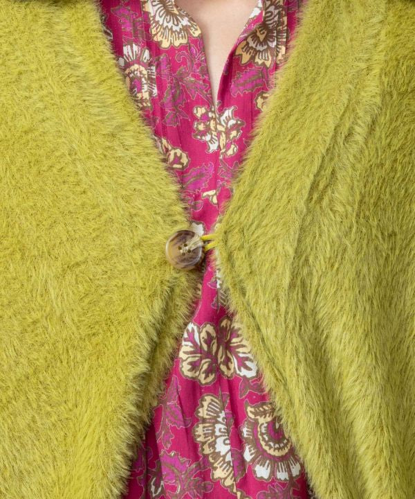 Soft Fluffy Shaggy Cardigan by AMINA - Ametsuchi