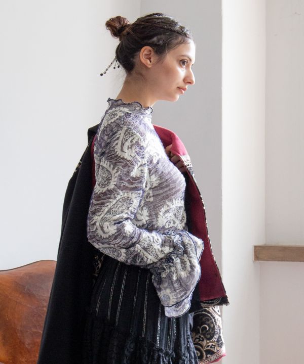 Paisley Pattern Sheer Top