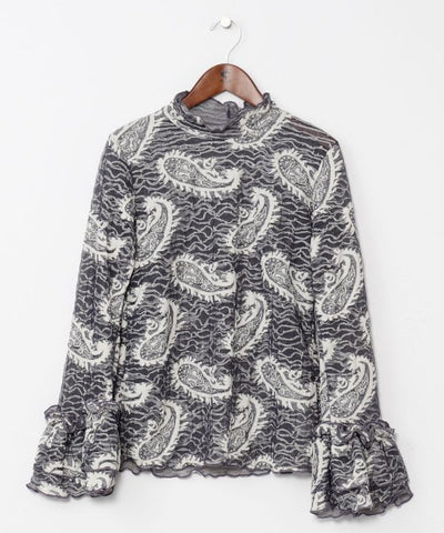 Paisley Pattern Sheer Top