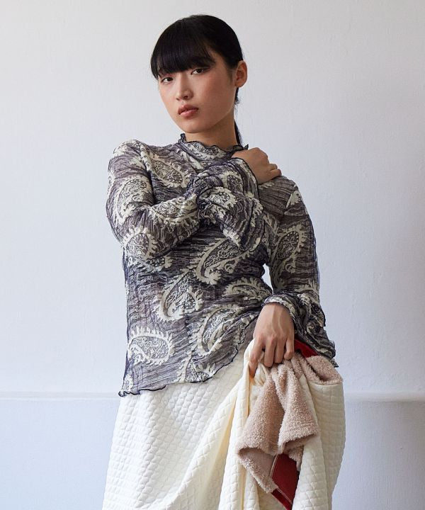 Paisley Pattern Sheer Top