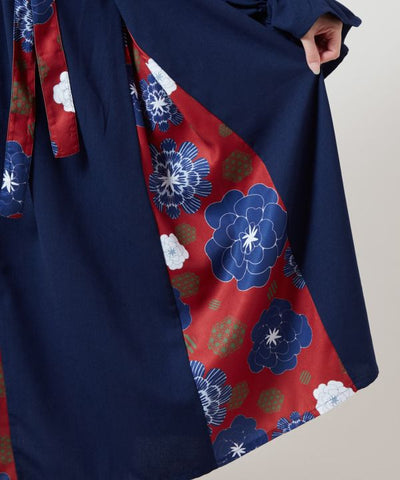 Peony Pattern Layered Dress