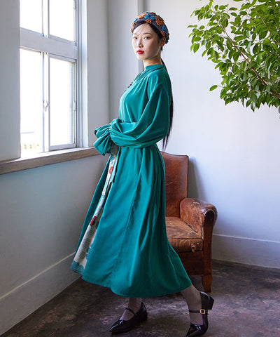 Peony Pattern Layered Dress