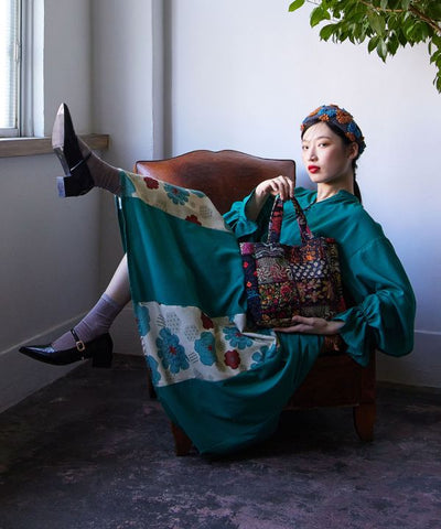 Peony Pattern Layered Dress