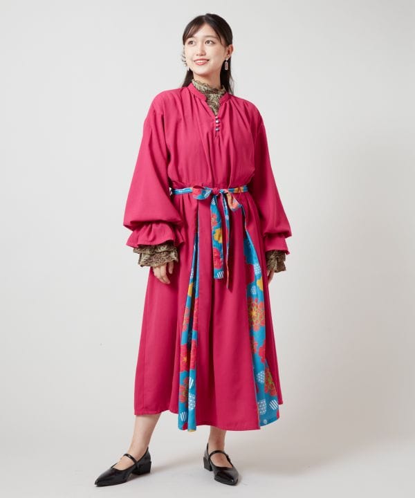 Peony Pattern Layered Dress