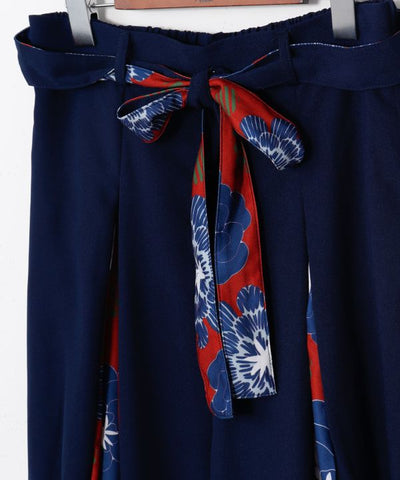 Peony Pattern Wide Pants