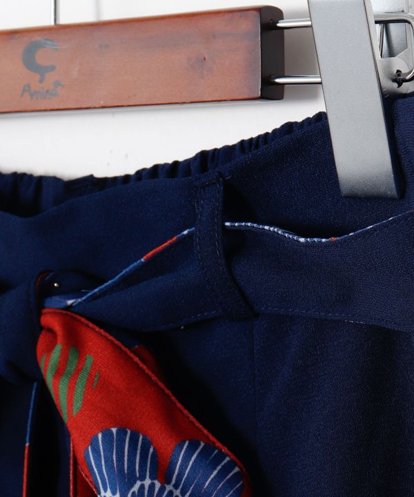 Peony Pattern Wide Pants