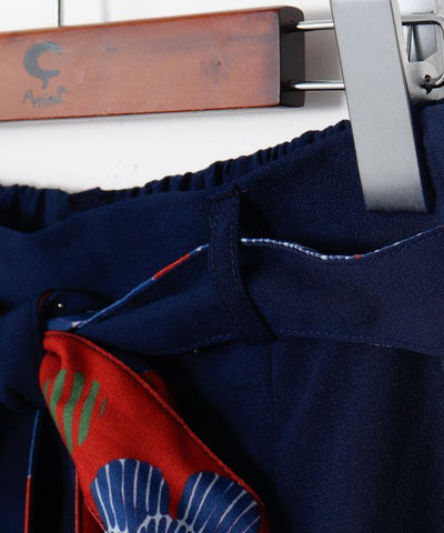 Peony Pattern Wide Pants