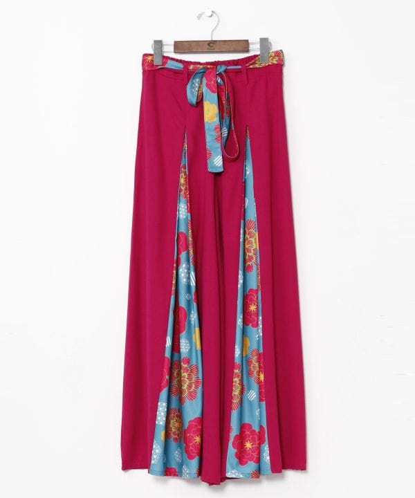 Peony Pattern Wide Pants