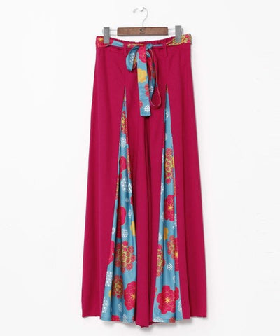 Peony Pattern Wide Pants