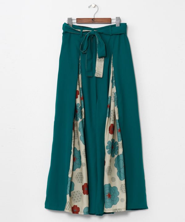 Peony Pattern Wide Pants