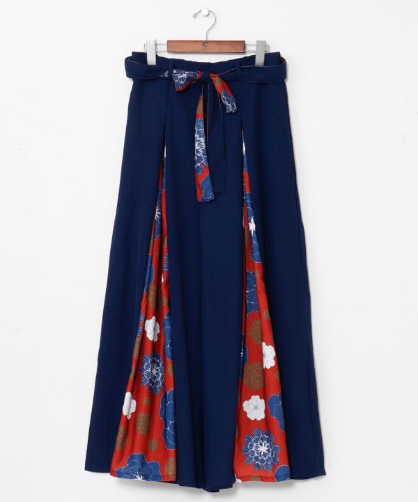 Peony Pattern Wide Pants